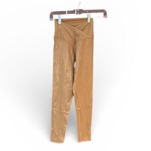Offline by Aerie metallic 7/8 crossover waist leggings Gold Small